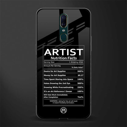 artist nutrition facts glass case for oppo f11 image