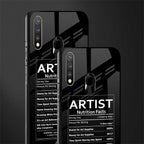 artist nutrition facts glass case for vivo u20 image-2