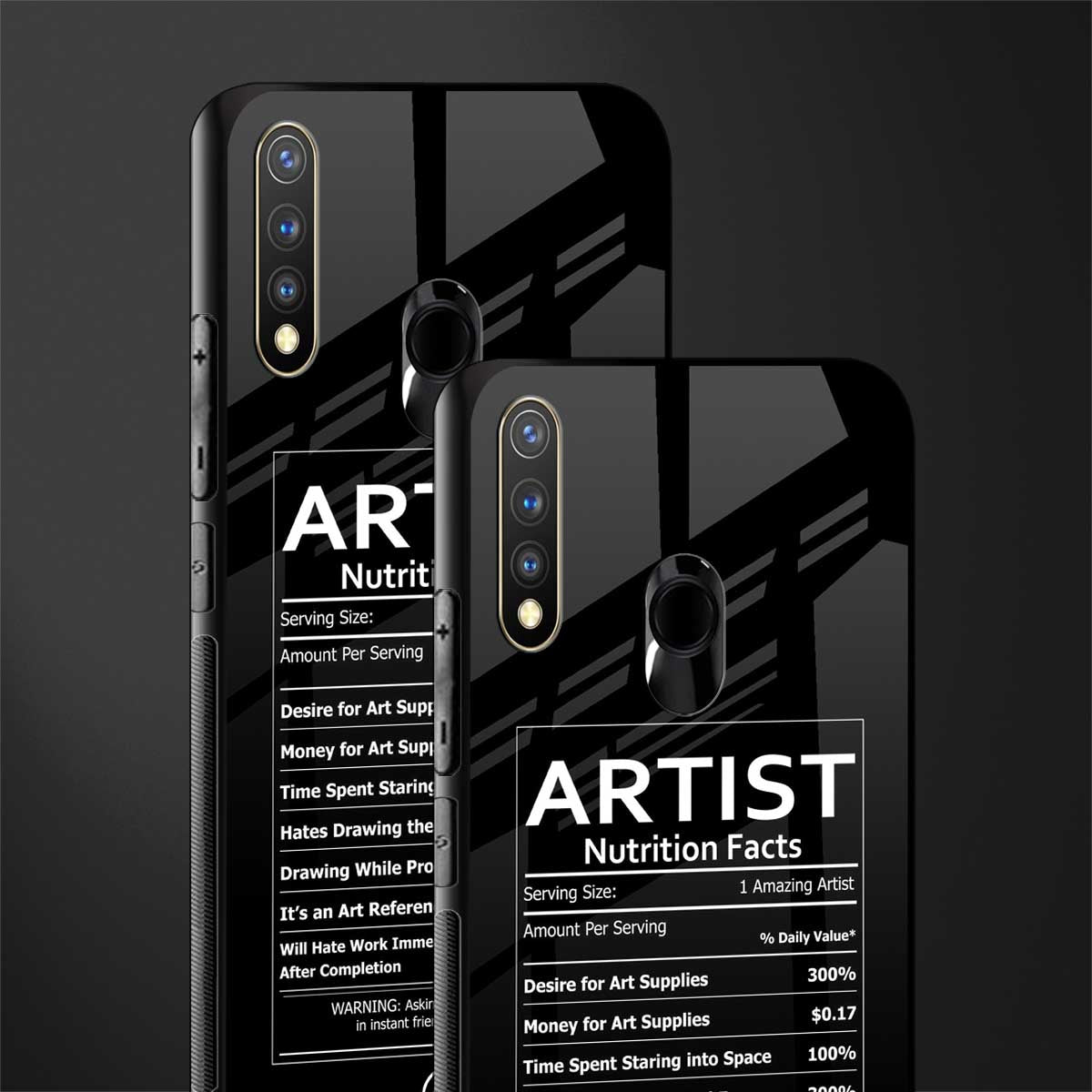 artist nutrition facts glass case for vivo y19 image-2