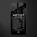 artist nutrition facts glass case for vivo u20 image