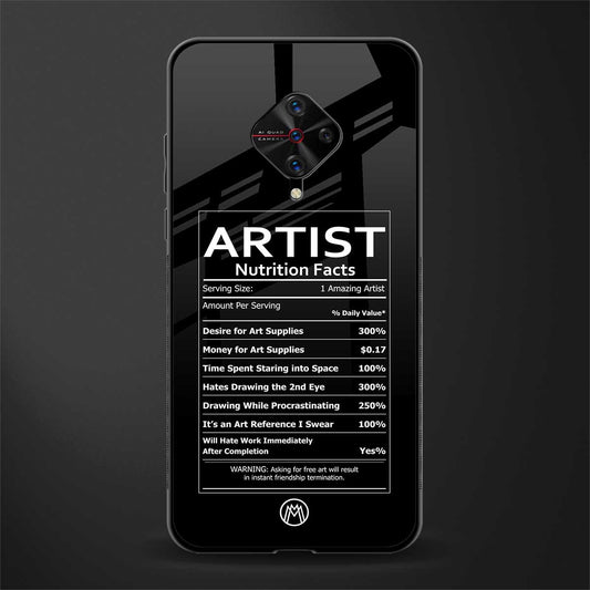 artist nutrition facts glass case for vivo s1 pro image