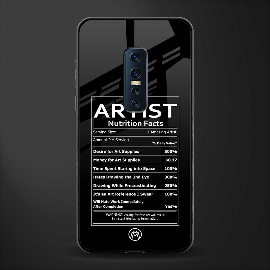 artist nutrition facts glass case for vivo v17 pro image