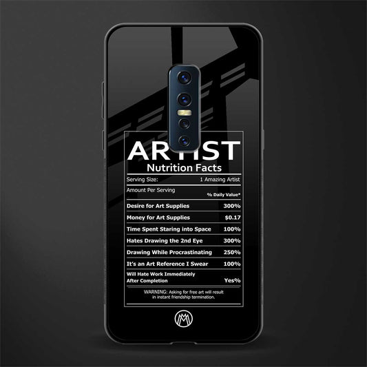 artist nutrition facts glass case for vivo v17 pro image