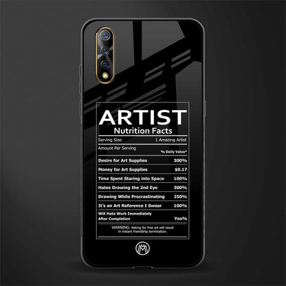 artist nutrition facts glass case for vivo s1 image