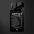 artist nutrition facts glass case for vivo s1 image
