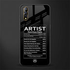 artist nutrition facts glass case for vivo s1 image