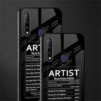 artist nutrition facts glass case for vivo z1 pro image-2