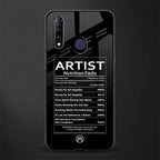 artist nutrition facts glass case for vivo z1 pro image