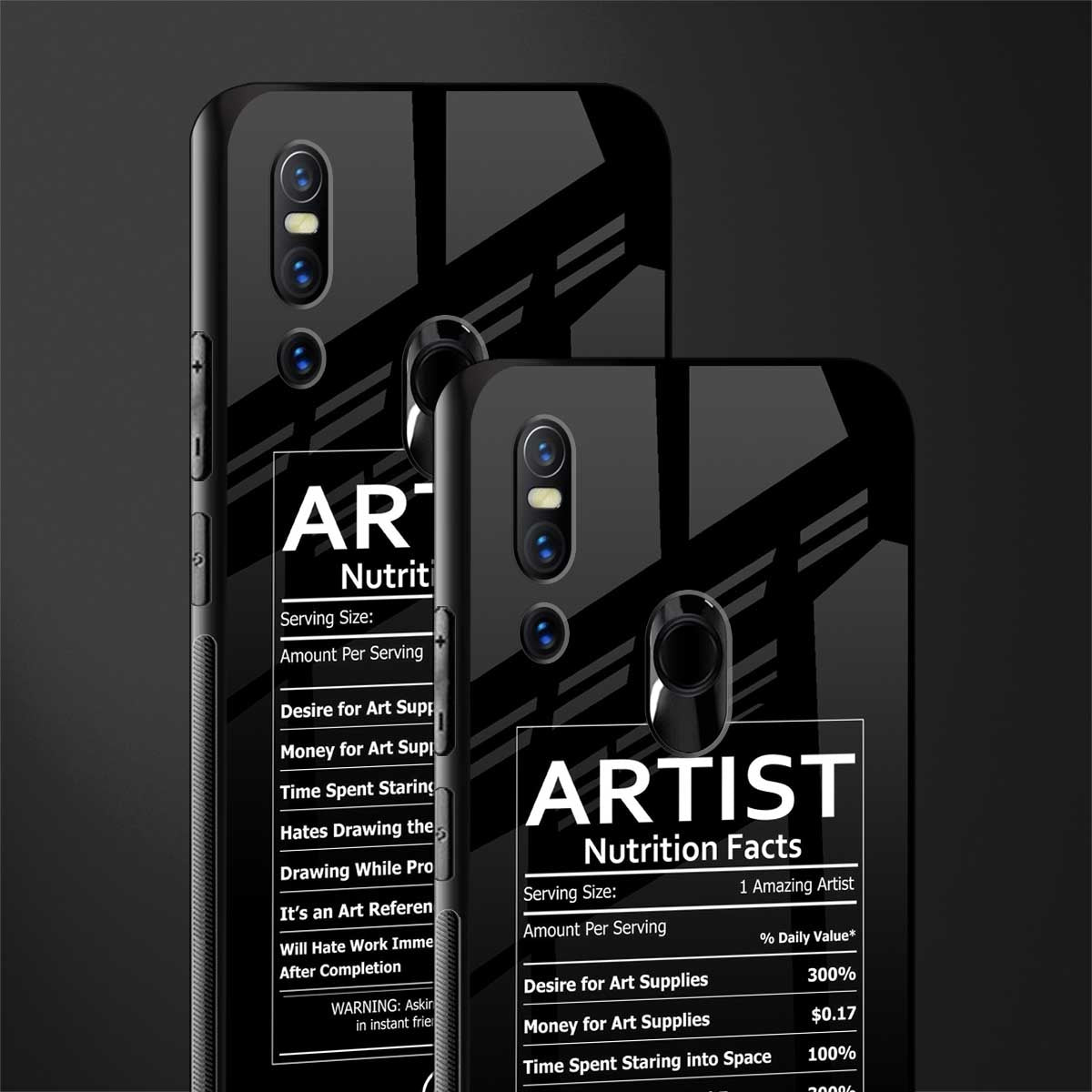 artist nutrition facts glass case for vivo v15 image-2