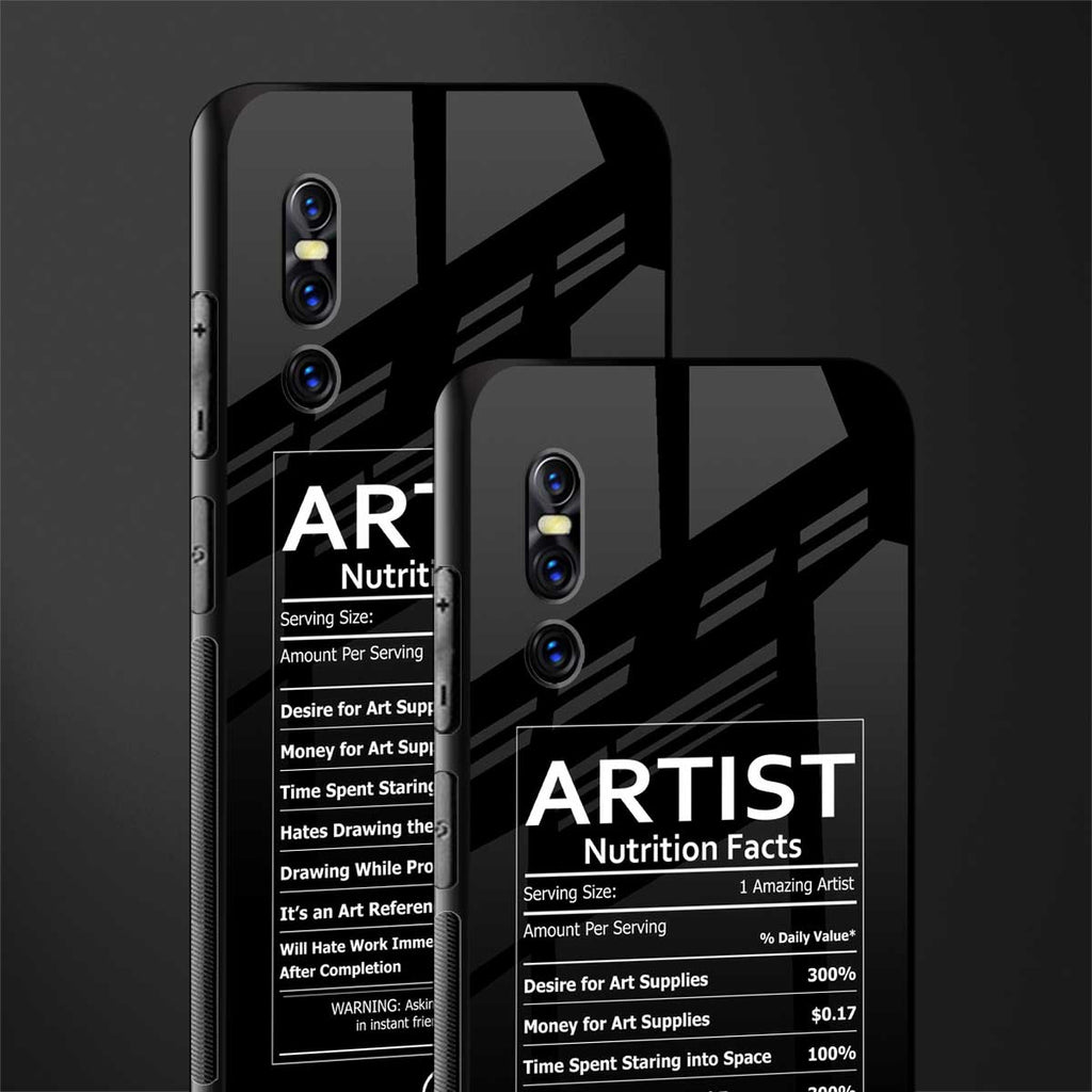 artist nutrition facts glass case for vivo v15 pro image-2