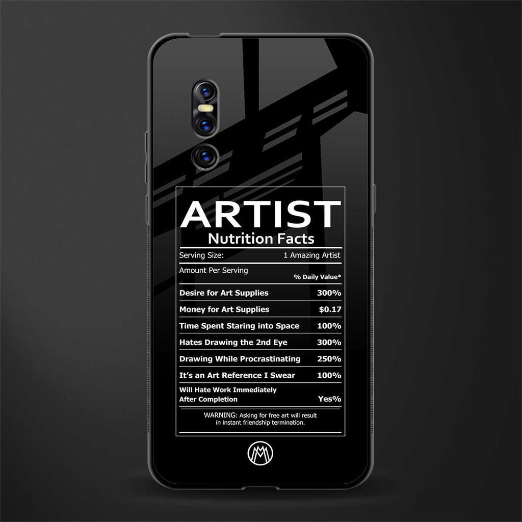 artist nutrition facts glass case for vivo v15 pro image