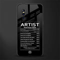 artist nutrition facts glass case for vivo v15 pro image