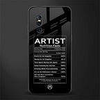 artist nutrition facts glass case for vivo v15 pro image