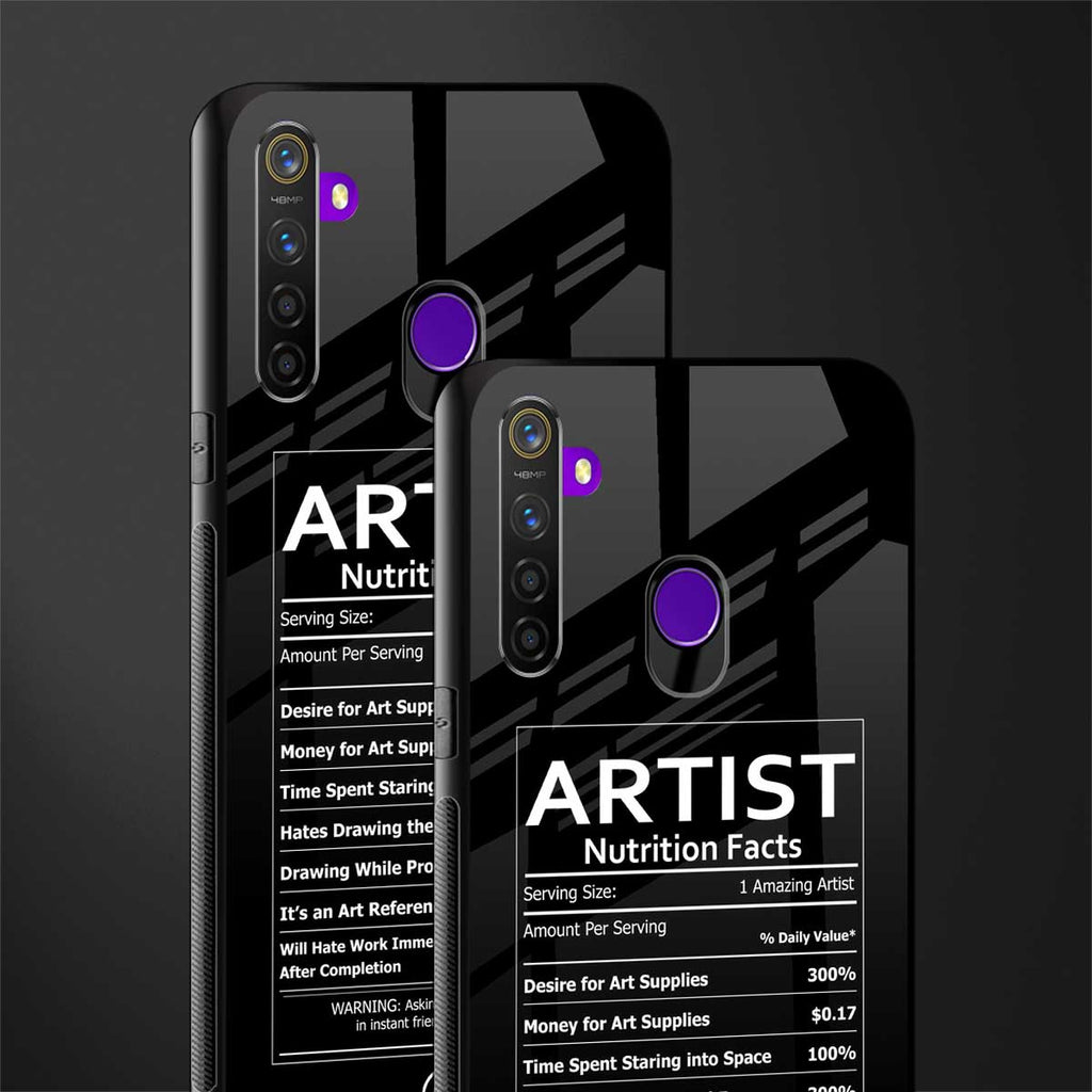 artist nutrition facts glass case for realme 5s image-2