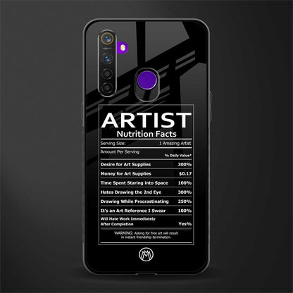 artist nutrition facts glass case for realme 5s image
