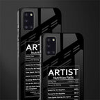 artist nutrition facts glass case for samsung galaxy a31 image-2