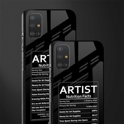 artist nutrition facts glass case for samsung galaxy a51 image-2