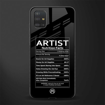 artist nutrition facts glass case for samsung galaxy a51 image