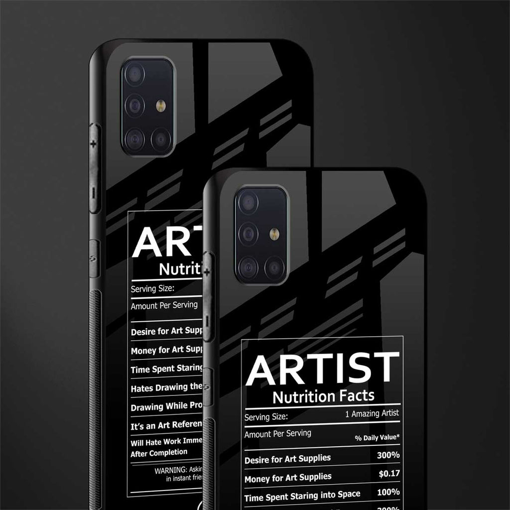 artist nutrition facts glass case for samsung galaxy a71 image-2