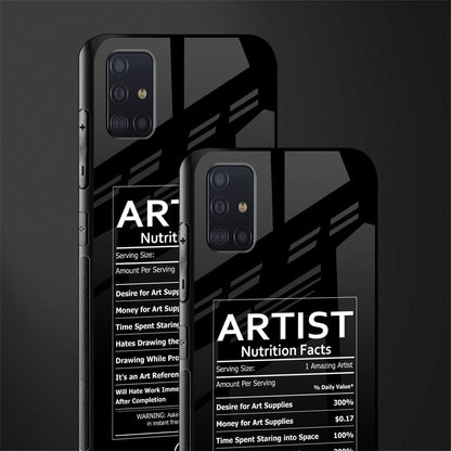 artist nutrition facts glass case for samsung galaxy a71 image-2