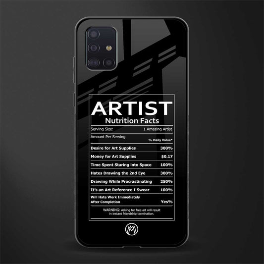 artist nutrition facts glass case for samsung galaxy a71 image