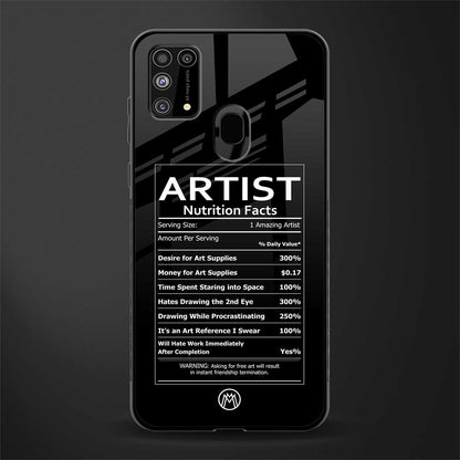artist nutrition facts glass case for samsung galaxy m31 prime edition image