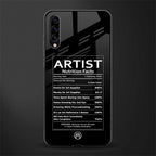 artist nutrition facts glass case for samsung galaxy a50s image