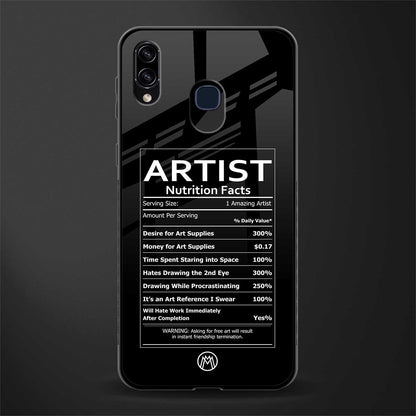 artist nutrition facts glass case for samsung galaxy a20 image