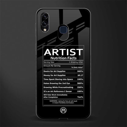 artist nutrition facts glass case for samsung galaxy a30 image