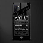 artist nutrition facts glass case for samsung galaxy note 10 plus image