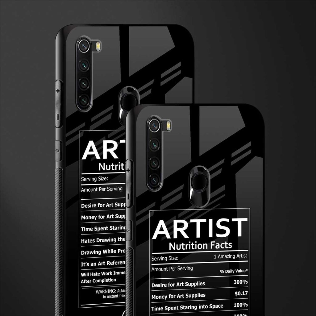 artist nutrition facts glass case for redmi note 8 image-2