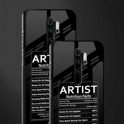artist nutrition facts glass case for redmi note 8 pro image-2