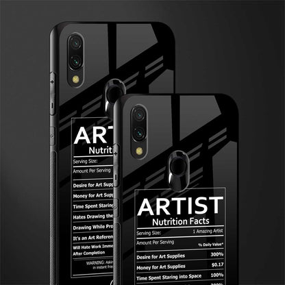 artist nutrition facts glass case for redmi note 7 image-2