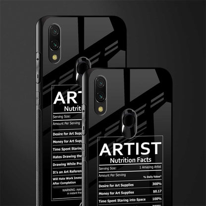 artist nutrition facts glass case for redmi 7redmi y3 image-2