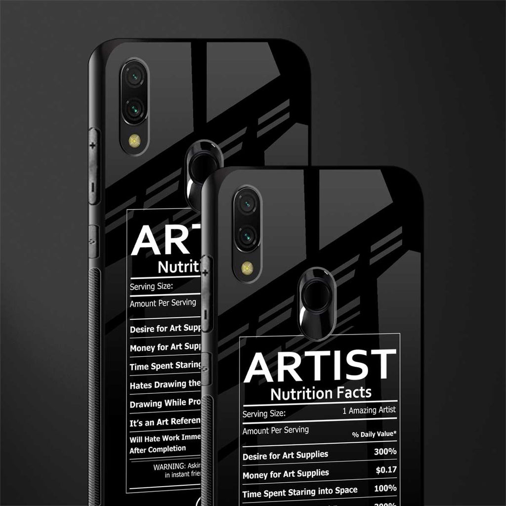artist nutrition facts glass case for redmi note 7 pro image-2