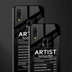 artist nutrition facts glass case for redmi note 7 pro image-2