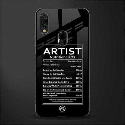 artist nutrition facts glass case for redmi y3 image