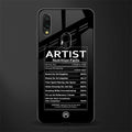 artist nutrition facts glass case for redmi note 7 pro image