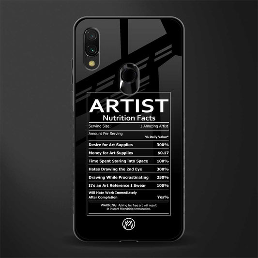 artist nutrition facts glass case for redmi 7redmi y3 image