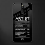 artist nutrition facts glass case for redmi 8 image