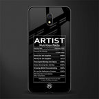 artist nutrition facts glass case for redmi 8a image