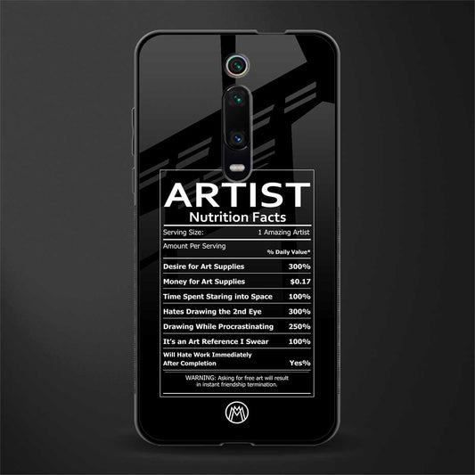 artist nutrition facts glass case for redmi k20 image