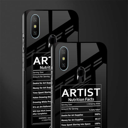 artist nutrition facts glass case for redmi 6 pro image-2