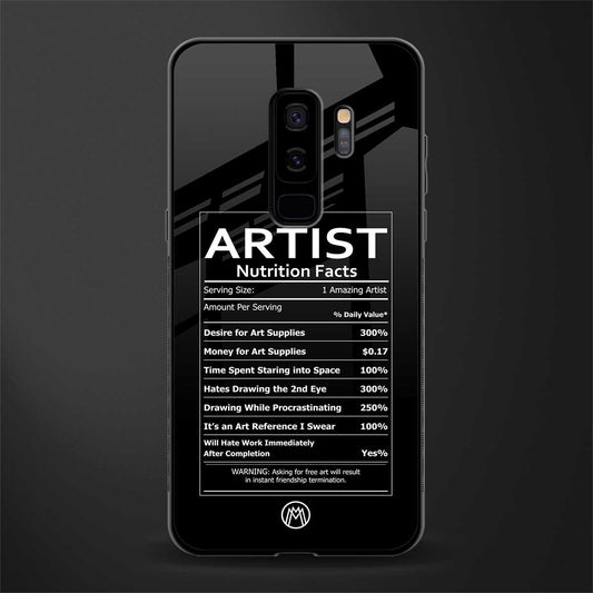 artist nutrition facts glass case for samsung galaxy s9 plus image