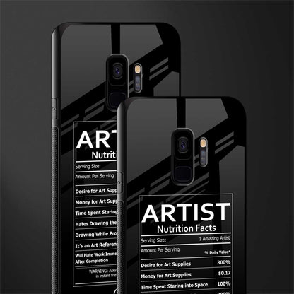 artist nutrition facts glass case for samsung galaxy s9 image-2