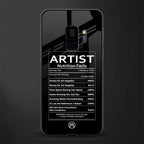 artist nutrition facts glass case for samsung galaxy s9 image