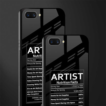 artist nutrition facts glass case for oppo a3s image-2
