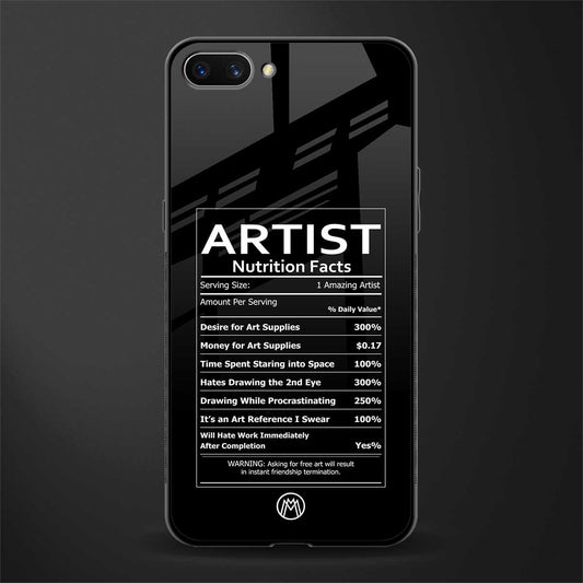 artist nutrition facts glass case for realme c1 image