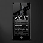 artist nutrition facts glass case for oppo a5 2020 image