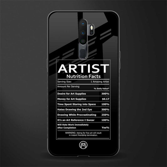 artist nutrition facts glass case for oppo a9 2020 image